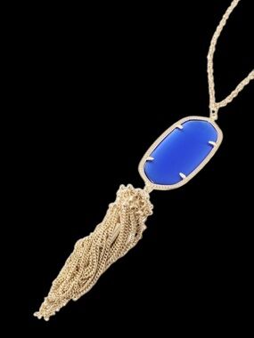 Kendra Scott Rayne Gold Pendant Necklace in Cobalt Cat’s Eye
